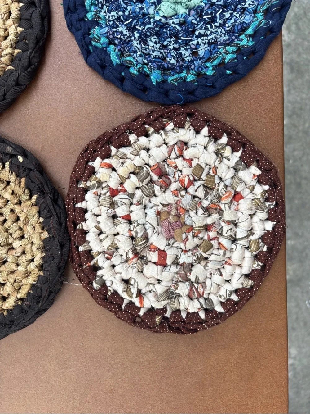 Set Of 9 Vintage Woven Braided Rug Trivets Hot Pads Granny Kitchen farmhouse